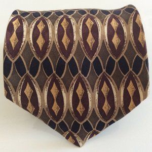 XMI 325 SERIES GEOMETRIC‎ SILK TIE-EXCELLENT
